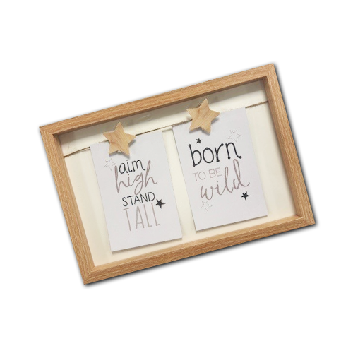 Star peg photo frame 30 cm, on white background