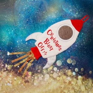Blast Off Rocket Christmas Stocking