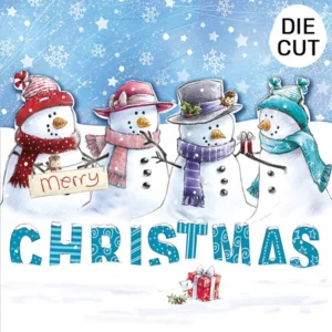 Snowpeople in a Row Charity Christmas Card